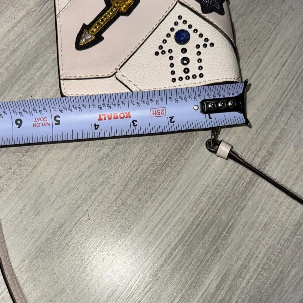 Coach Canyon Quilt White Crossbody Bag with Embellishments-EUC